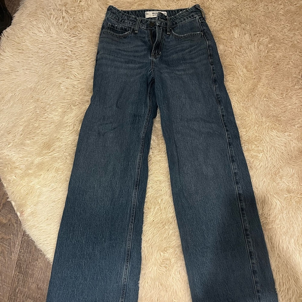 Hollister Dark Blue Straight Leg Jeans